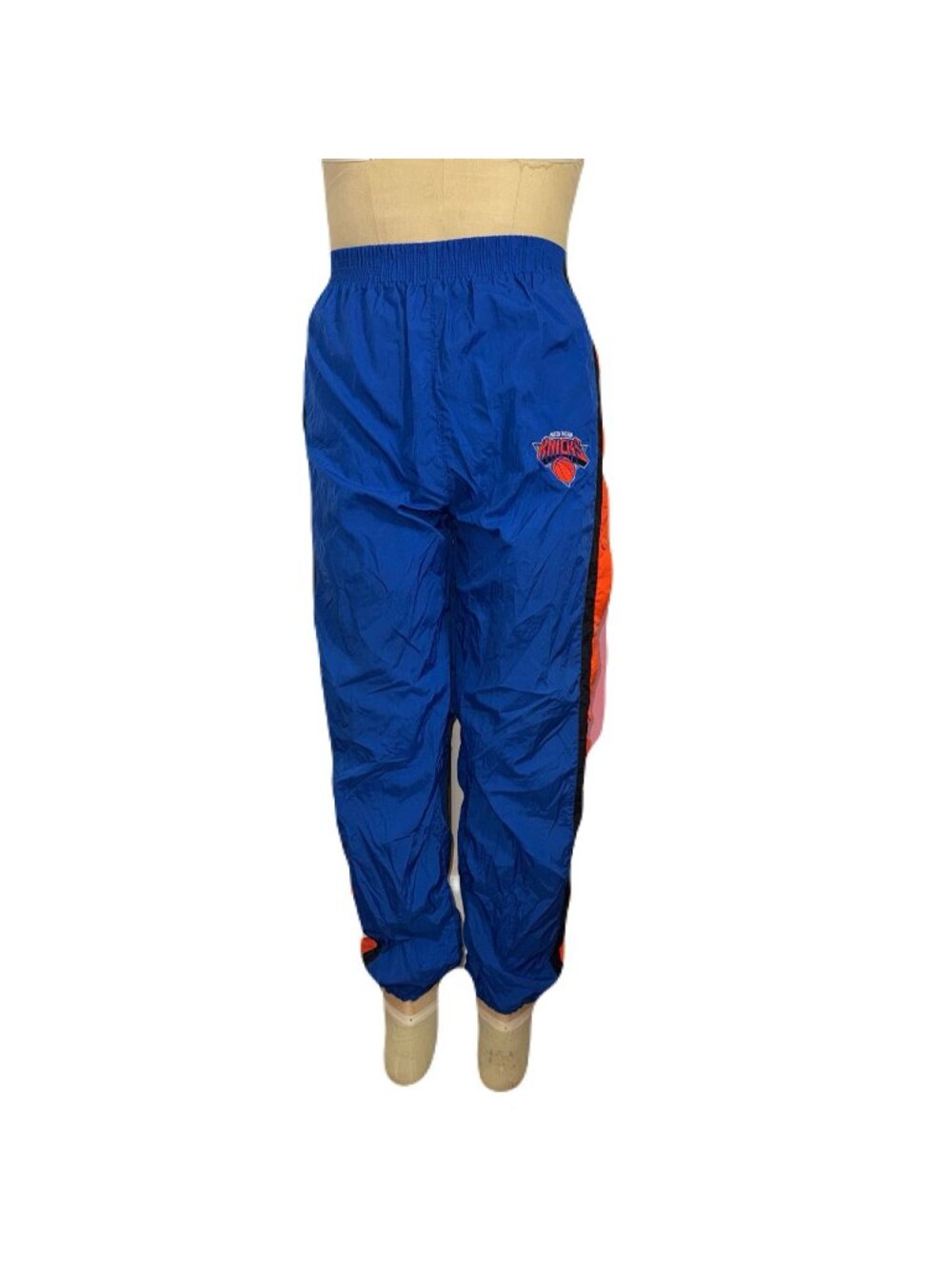 Mighty Mac New York Knicks track pants side button joggers kids L (fits women S)